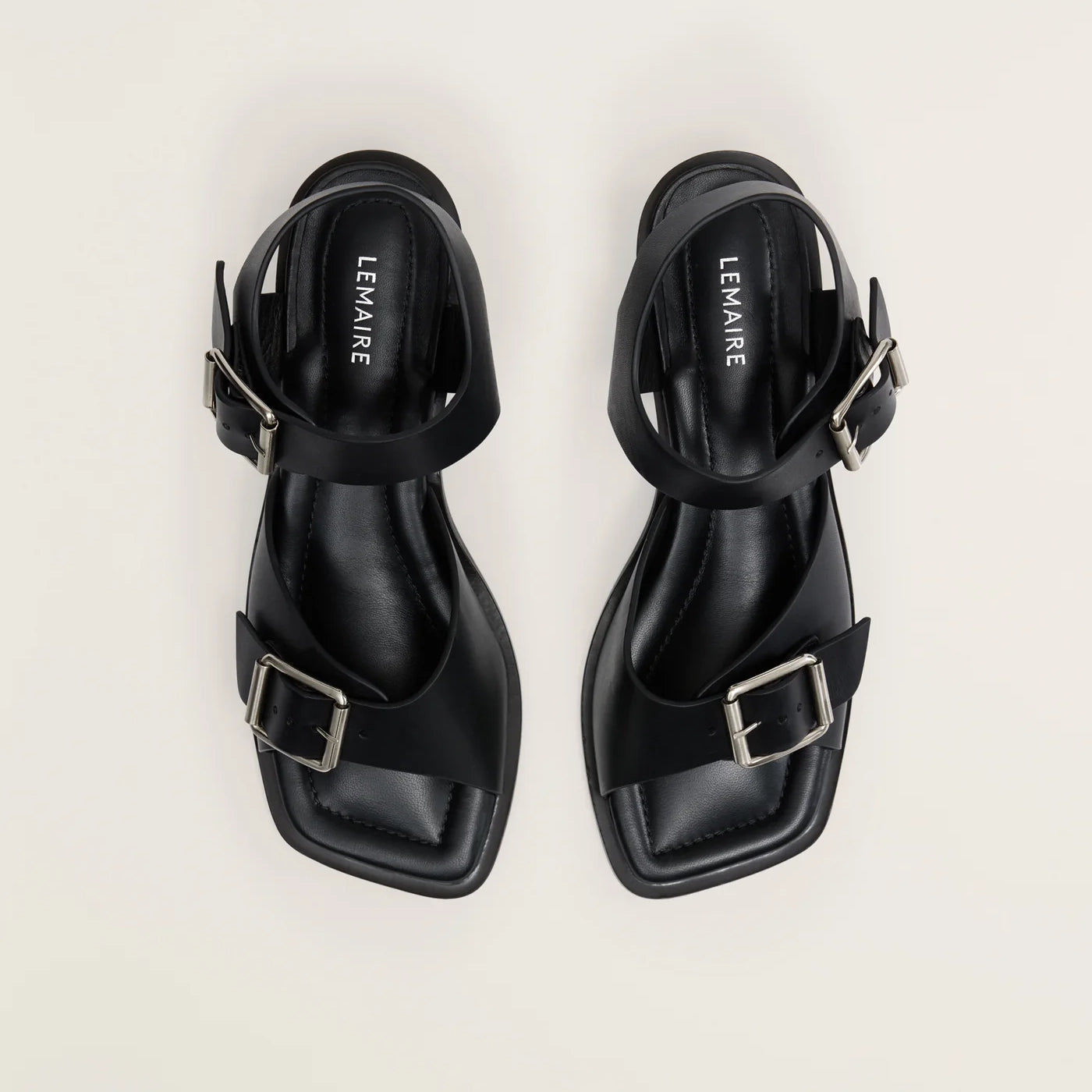 Lemaire Black Square 35mm Heeled Sandals, size 38