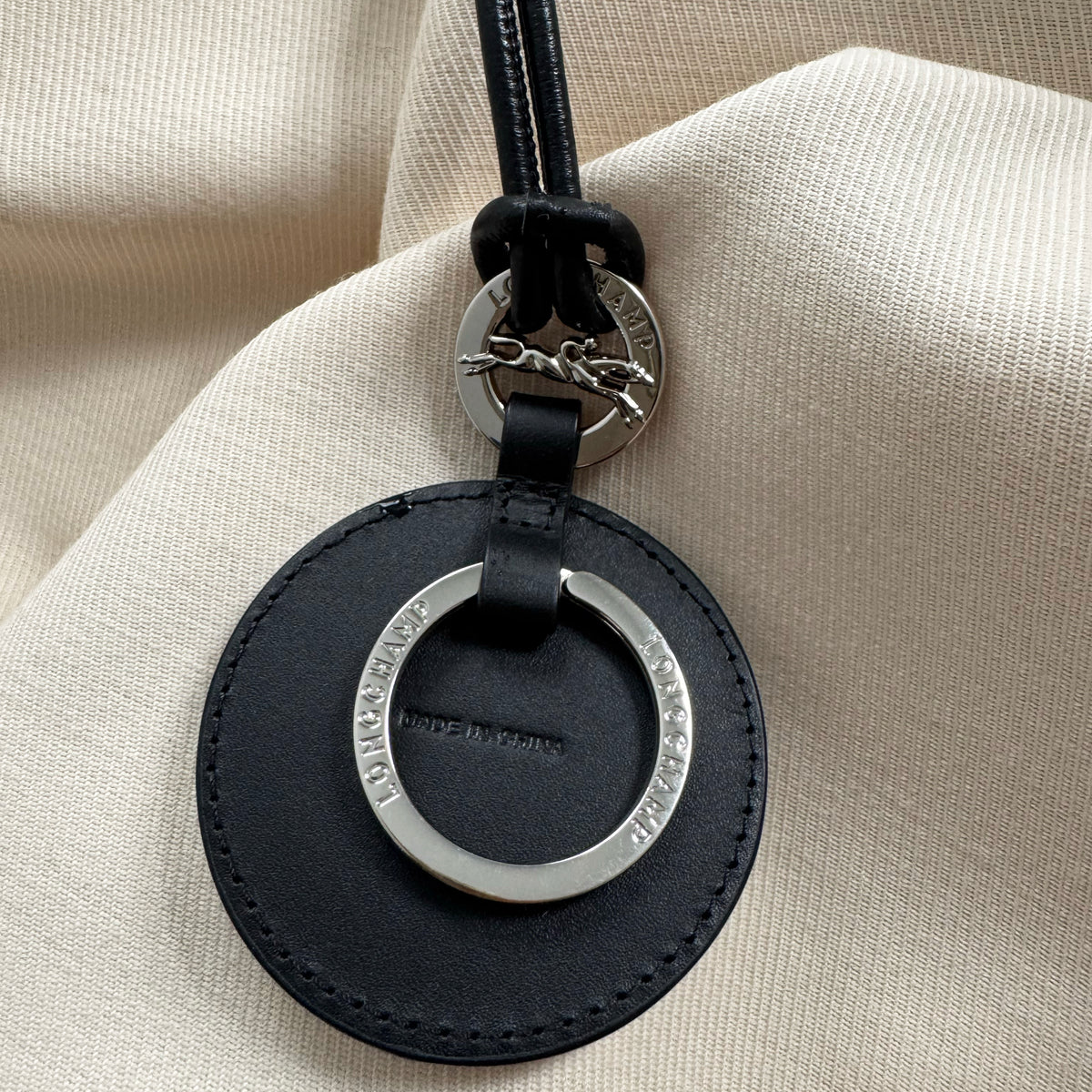Longchamp "Dribble" Keychain in Green/Brown