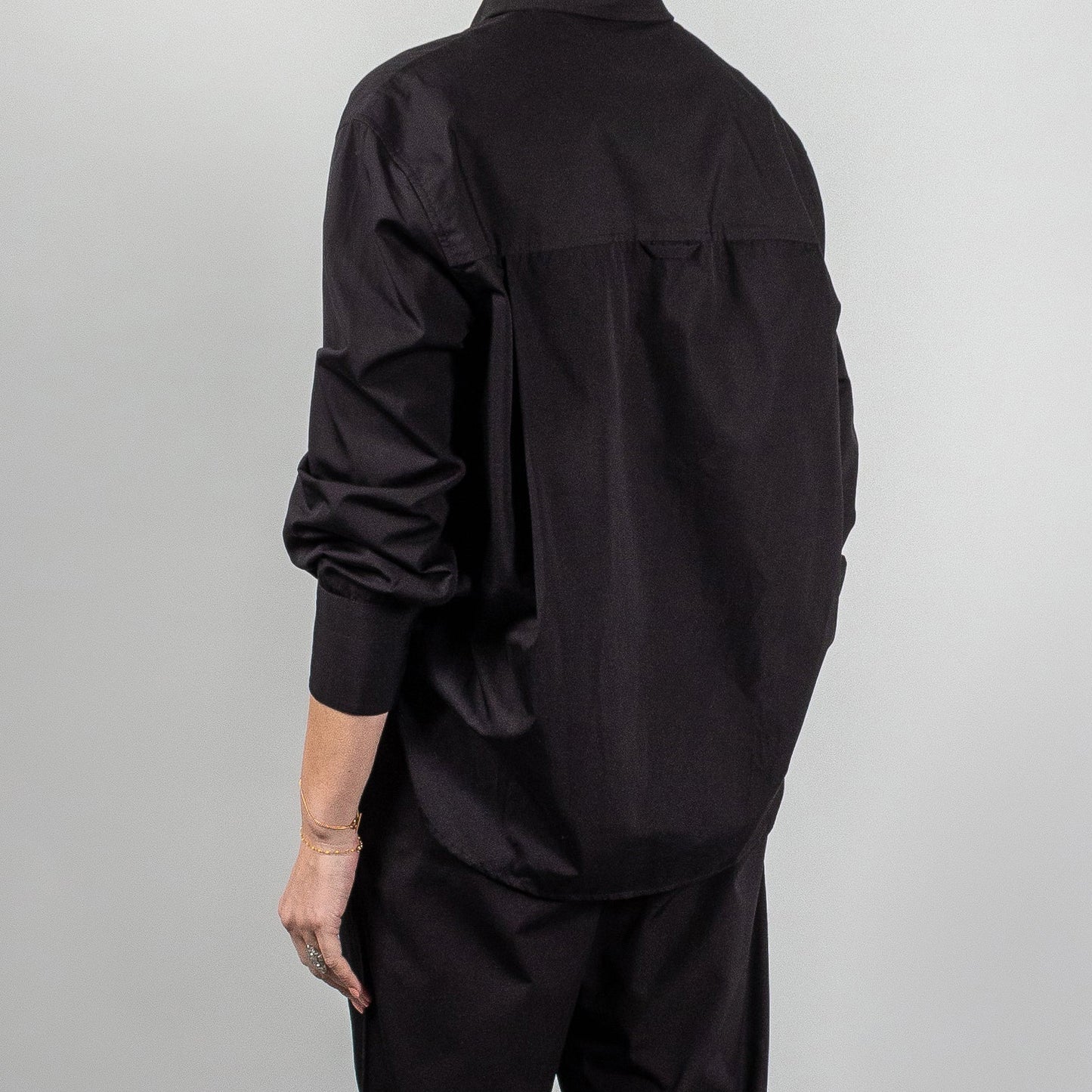 Maria McManus Covered Placket Shirt in Black, size XS