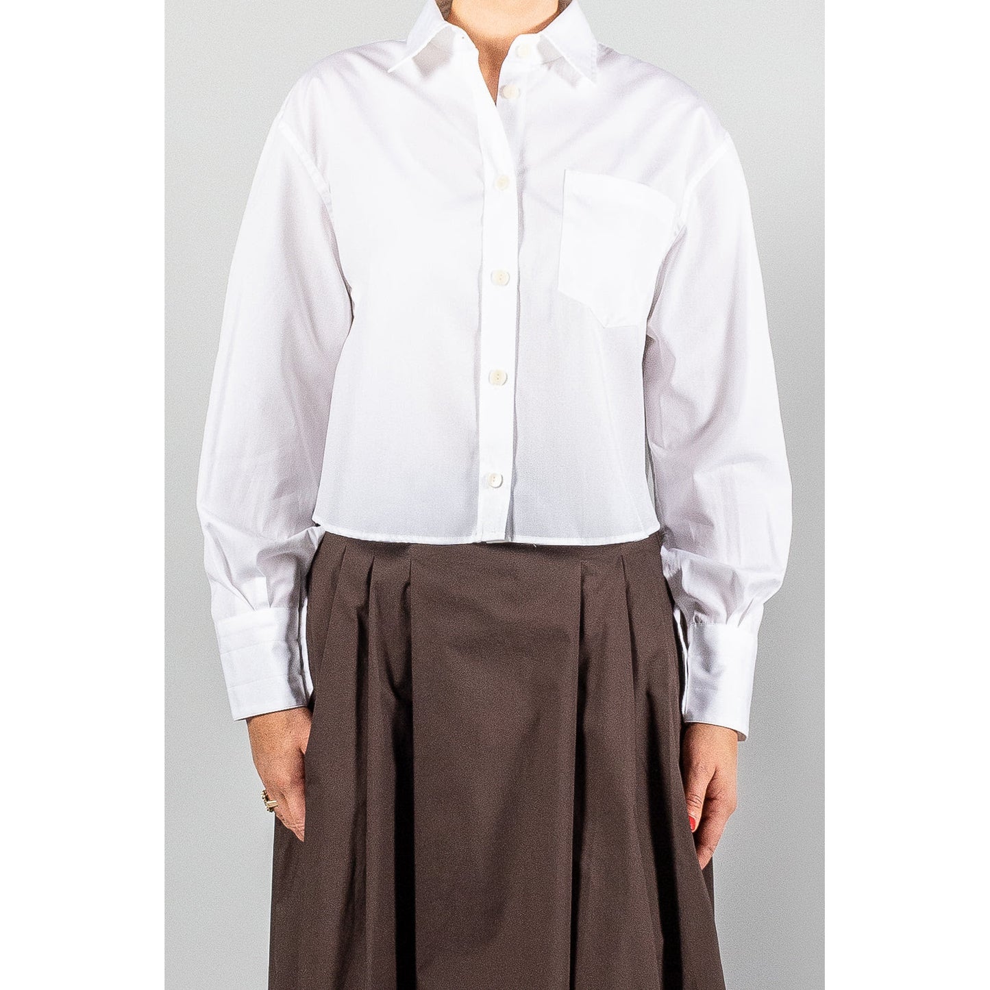 Maria McManus Cropped Shirt in White, size XS