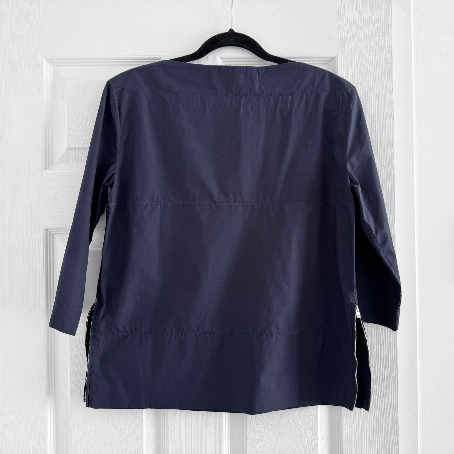 Marni Cotton Top w Side Zips in Navy, size 42IT (Fits like a 4/6)