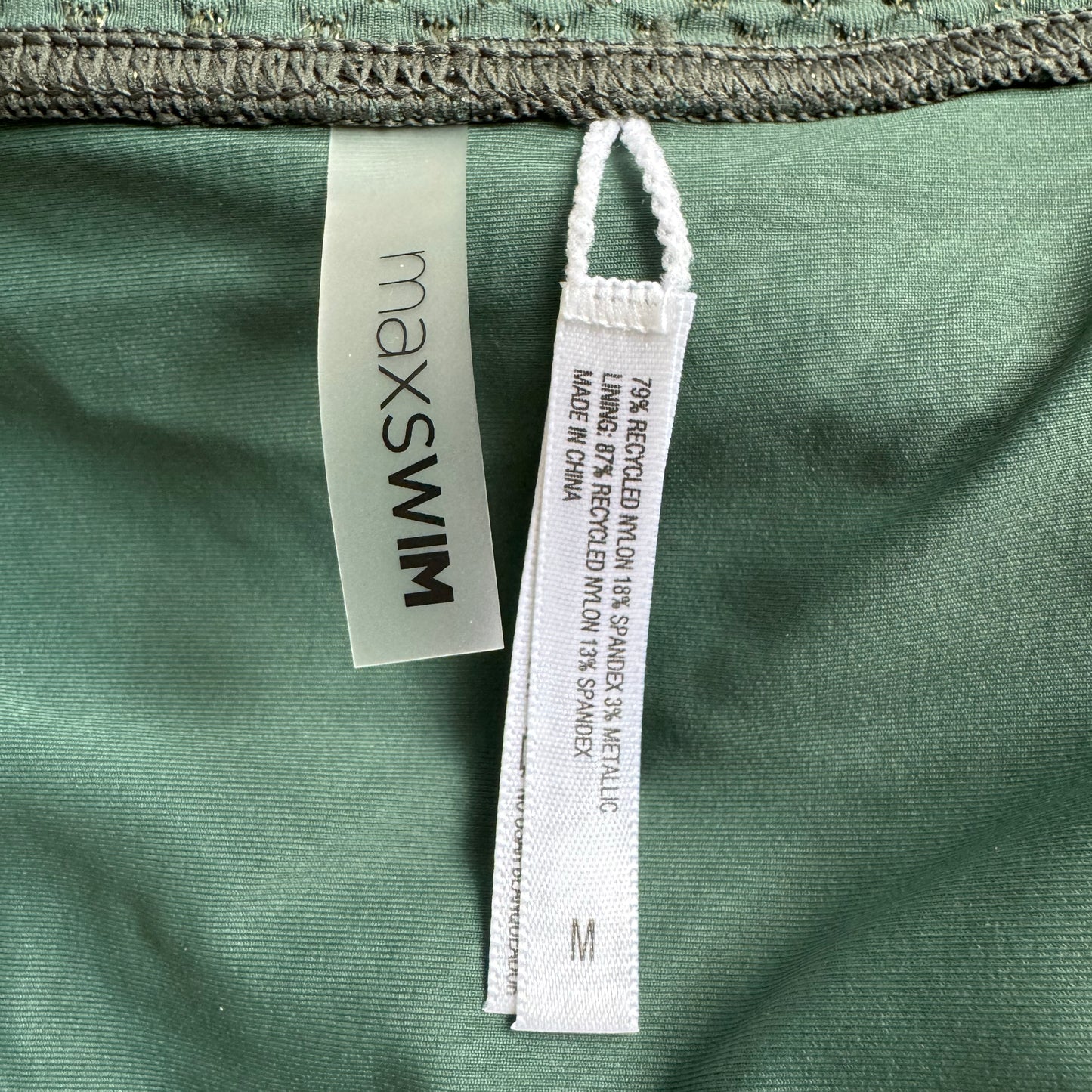 MaxSwim Green Bikini Size 34DD Top/Size Medium Bottom