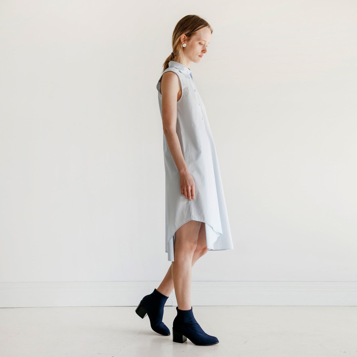 MM6 Folded Poplin Dress in Light Blue, size 40