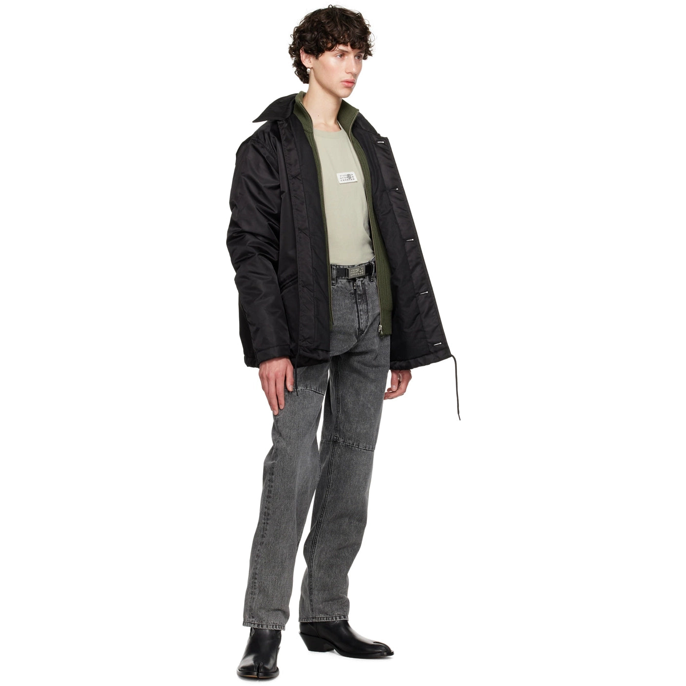 MM6 Maison Margiela Nylon Bomber in Black, size 48 (Fits mens Large)