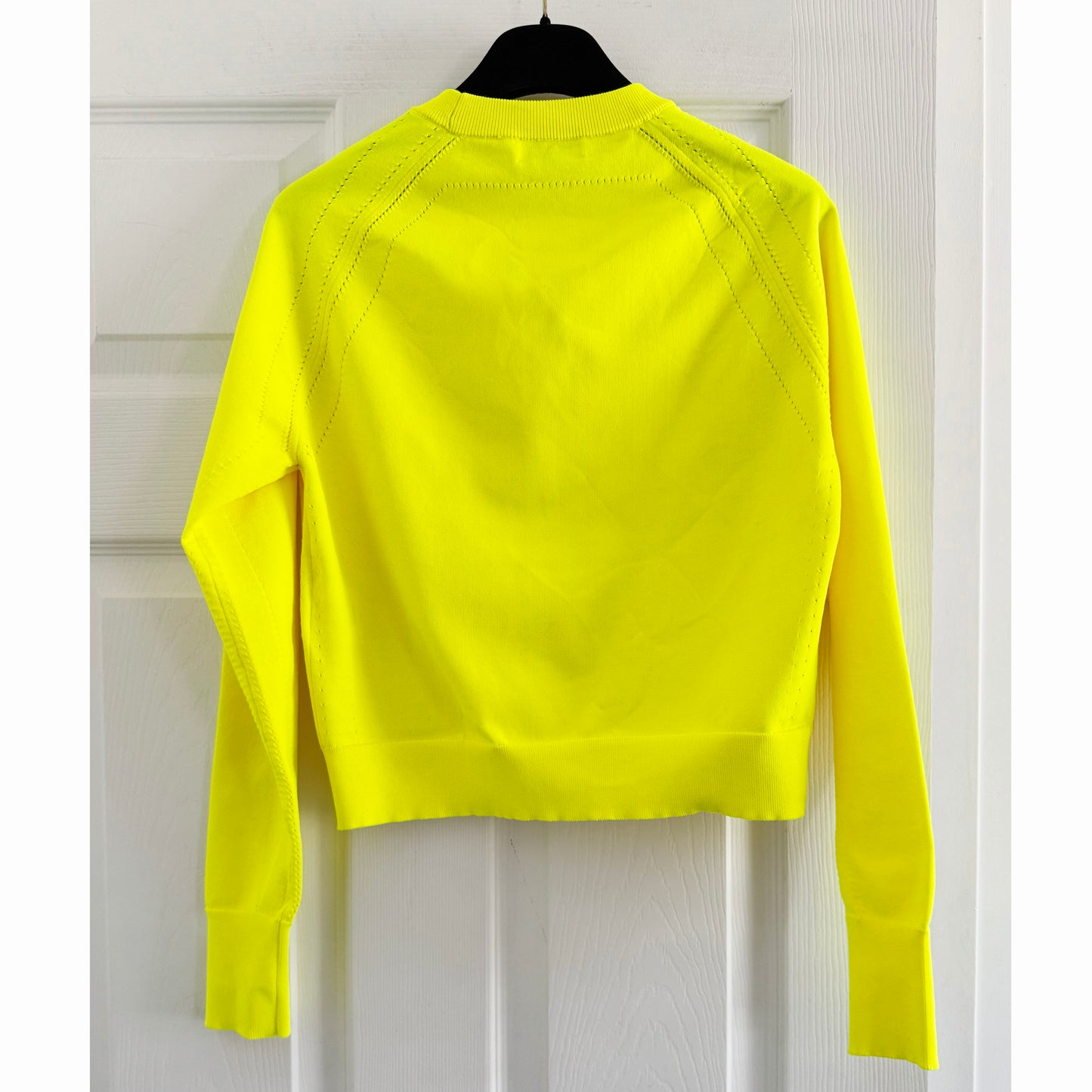 Molly Goddard Crew Neck Knit in Neon Yellow, size Small