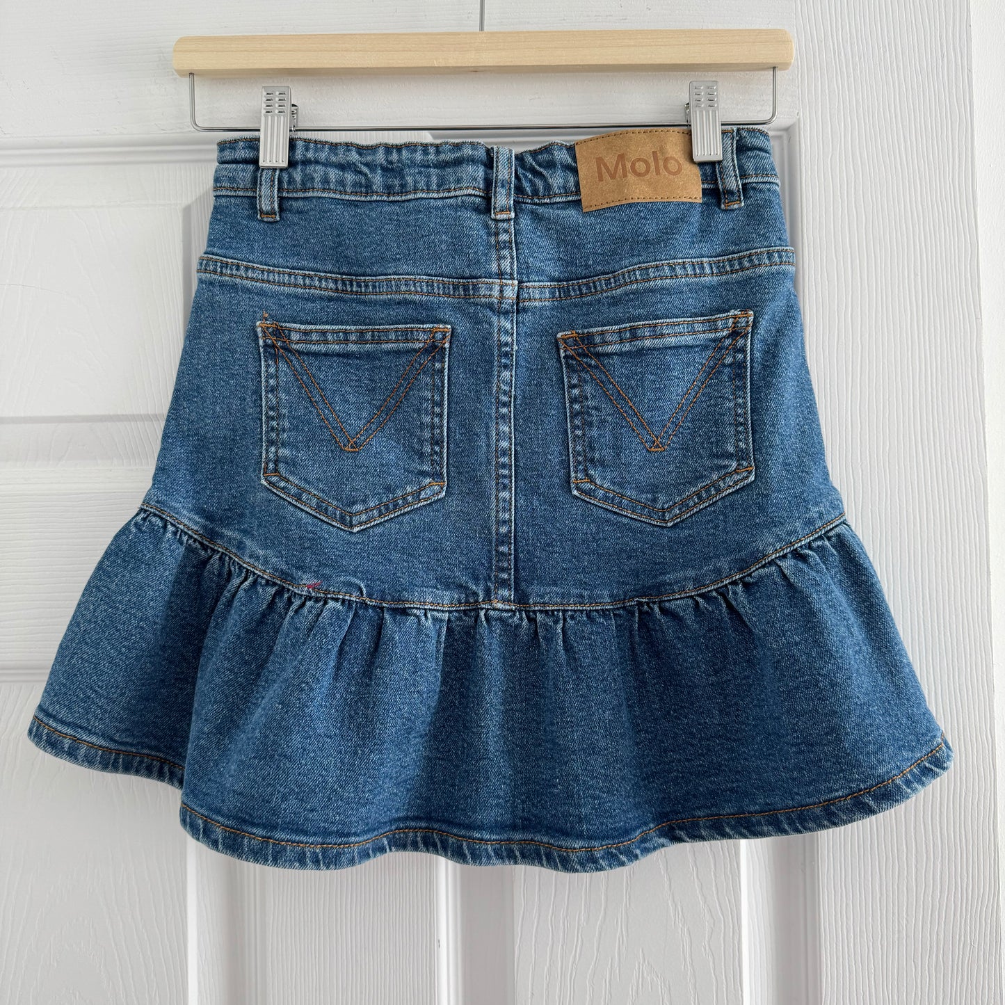 ** KIDS ** Molo Ruffle Denim Mini Skirt, size 12 years