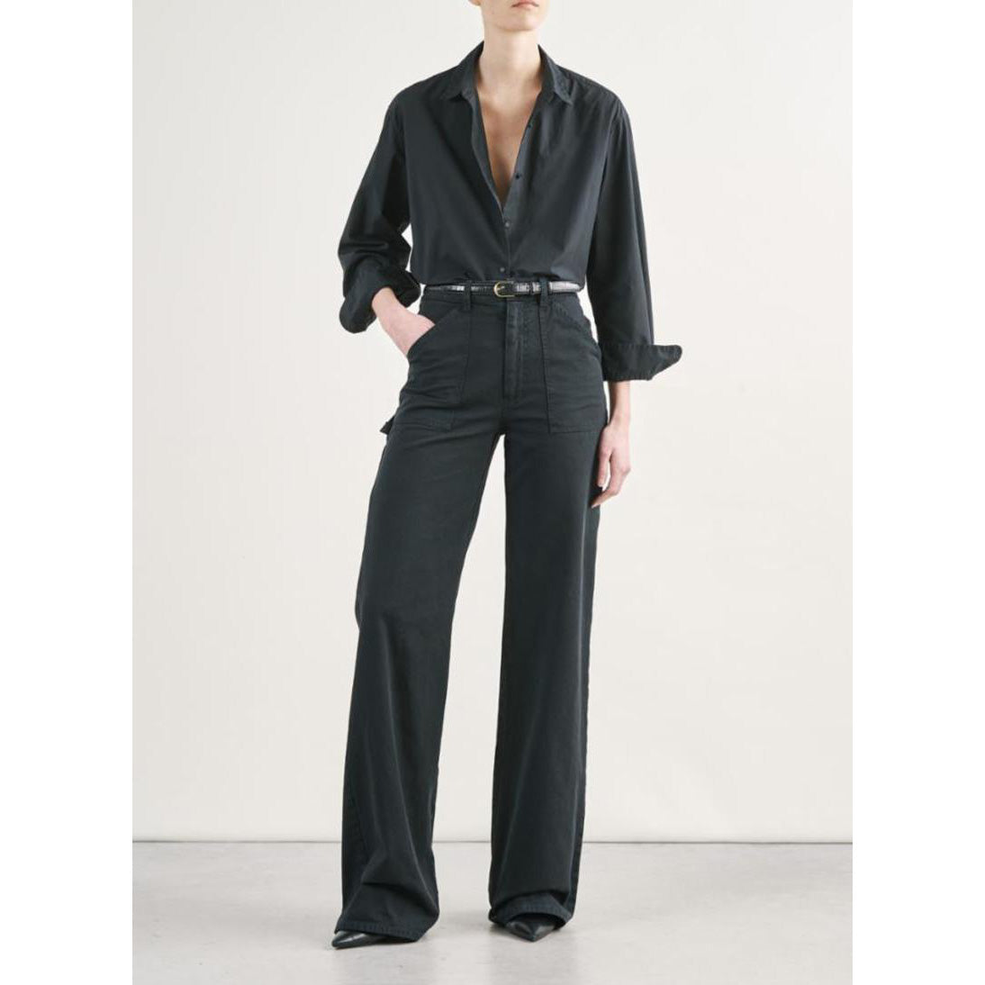 Nili Lotan "Quentin" Pant in "Carbon", size 6 ** HEMMED **