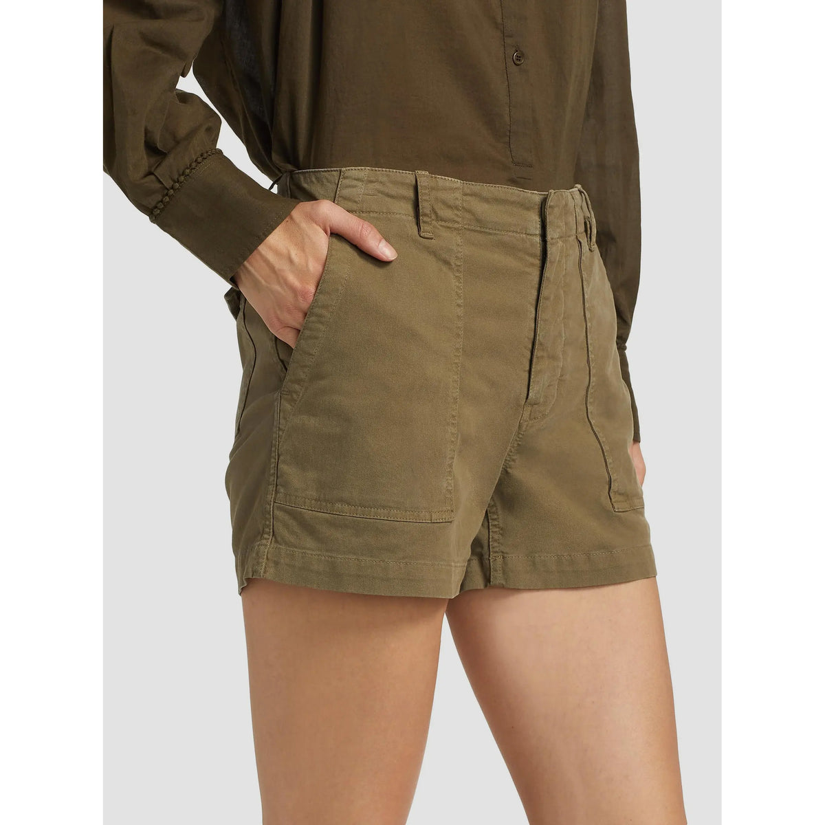 Nili Lotan "Utility" Shorts in Military Green, size 8