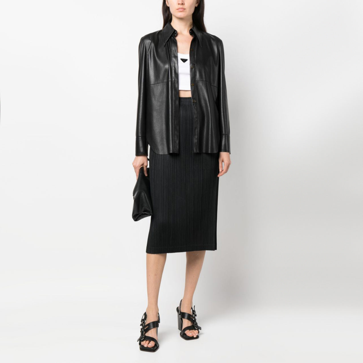 Pleats Please Black Straight Skirt, size 5 (fits S-L)