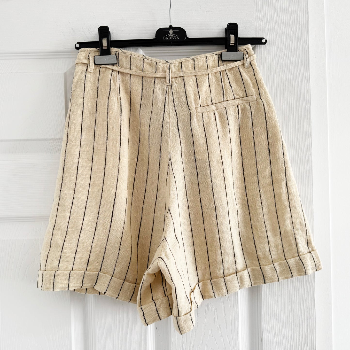 Pomandere Pinstripe Linen Shorts, Size 40IT (fits like 2/4)