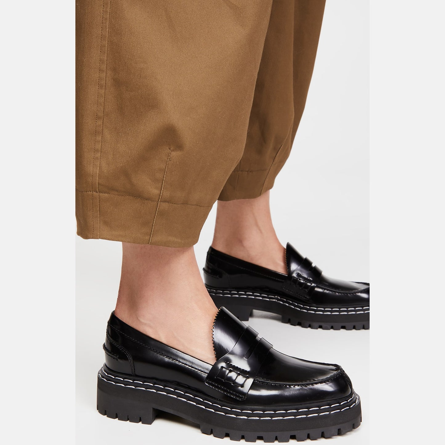 Proenza Schouler Black Lug Sole Loafers, size 37.5