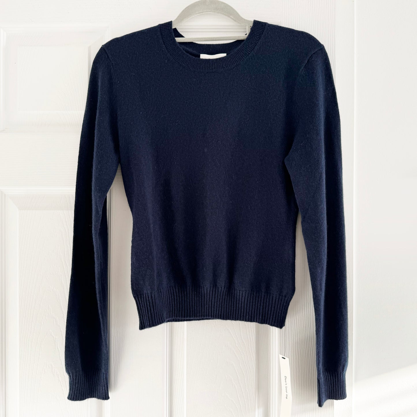Reformation "Lian" Recycled Cashmere Sweater in Navy, size Medium (fits size small)