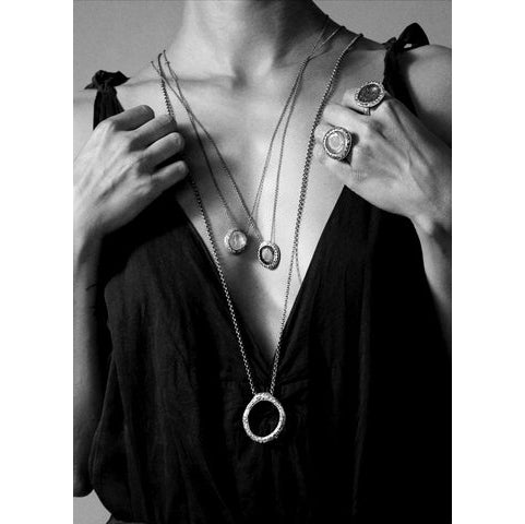 Rosa Maria "Olympe" Diamond Pave Silver Necklace