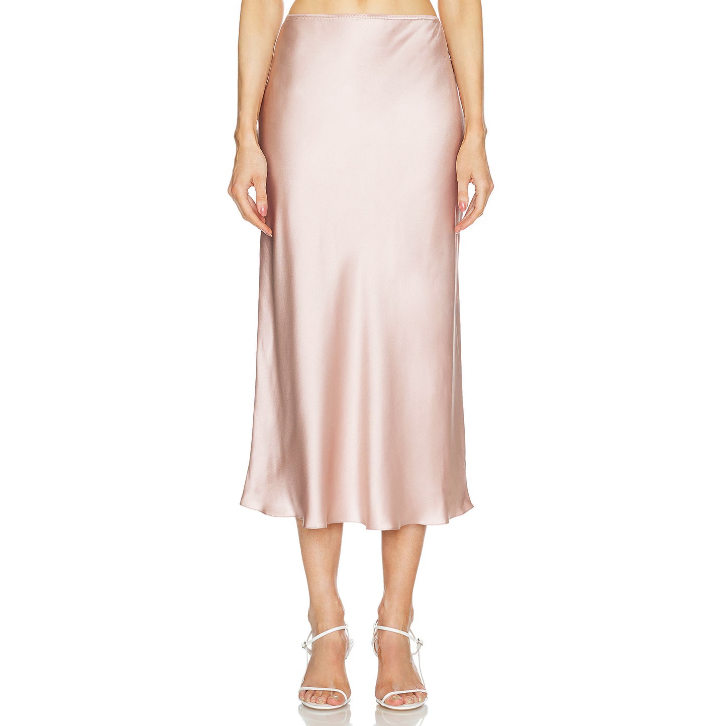 Sablyn "Miranda" Silk Satin Skirt in Pale Pink, size XS