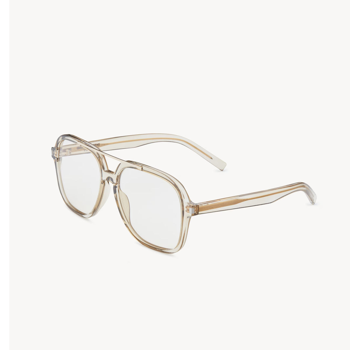 Saint Laurent SL545 Sunglasses in Transparent Cream/Gold