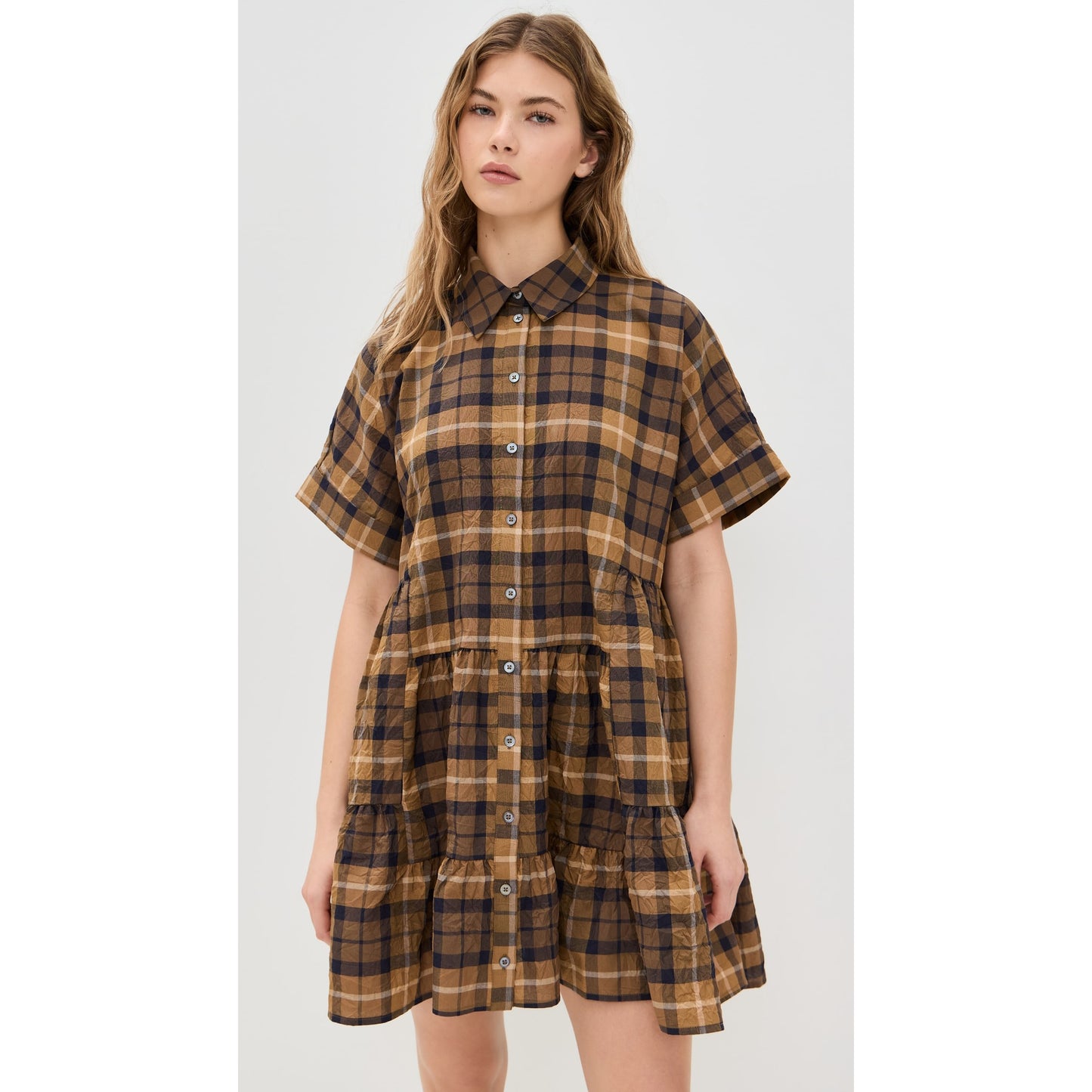 Sea New York "Caja" Plaid Mini Dress, size Large