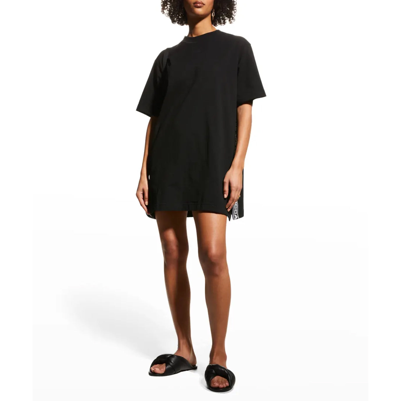 Stella McCartney Logo Tape Mini Dress in Black, size Small