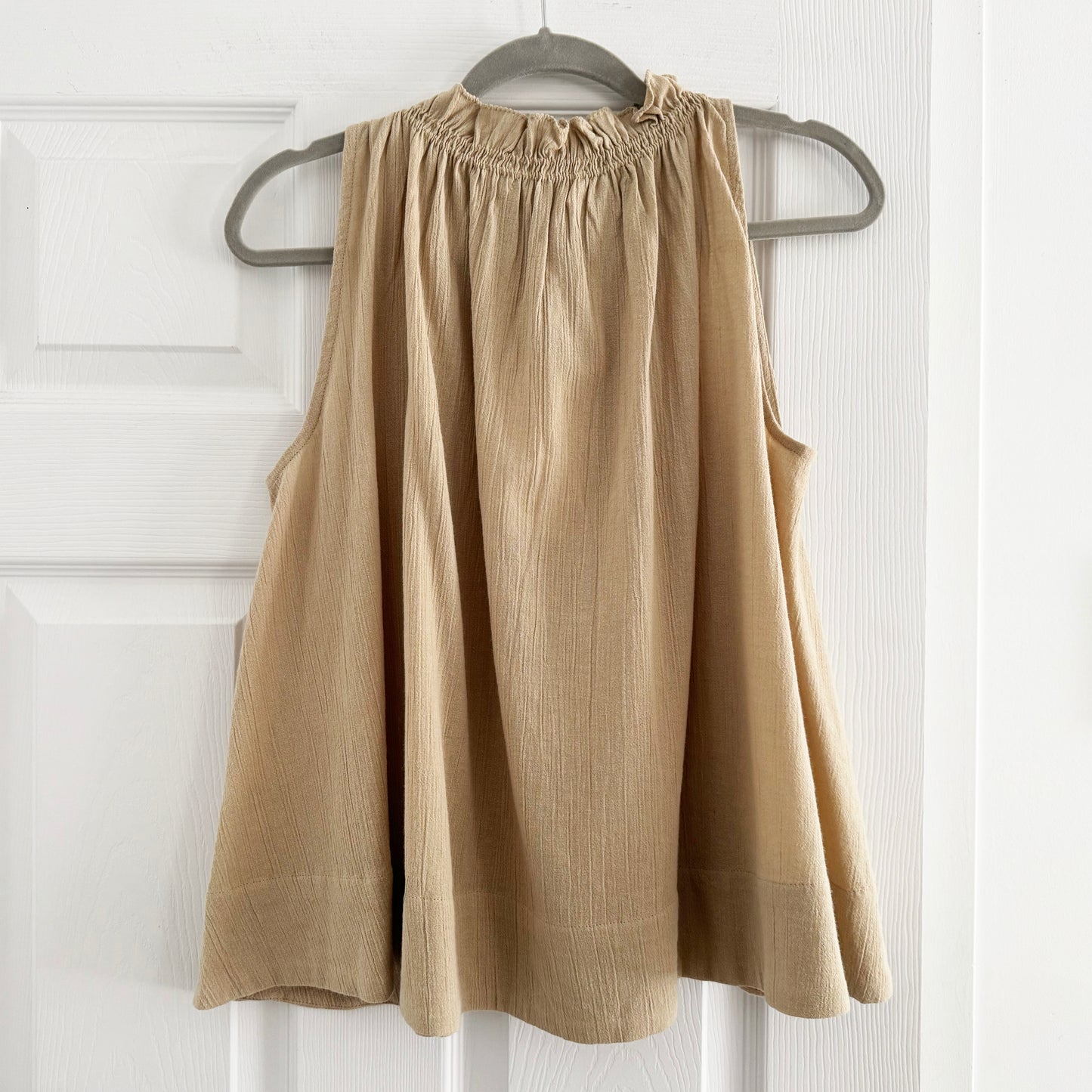 Suzie Kondi "Thalia" Cotton Top in Beige, size Small