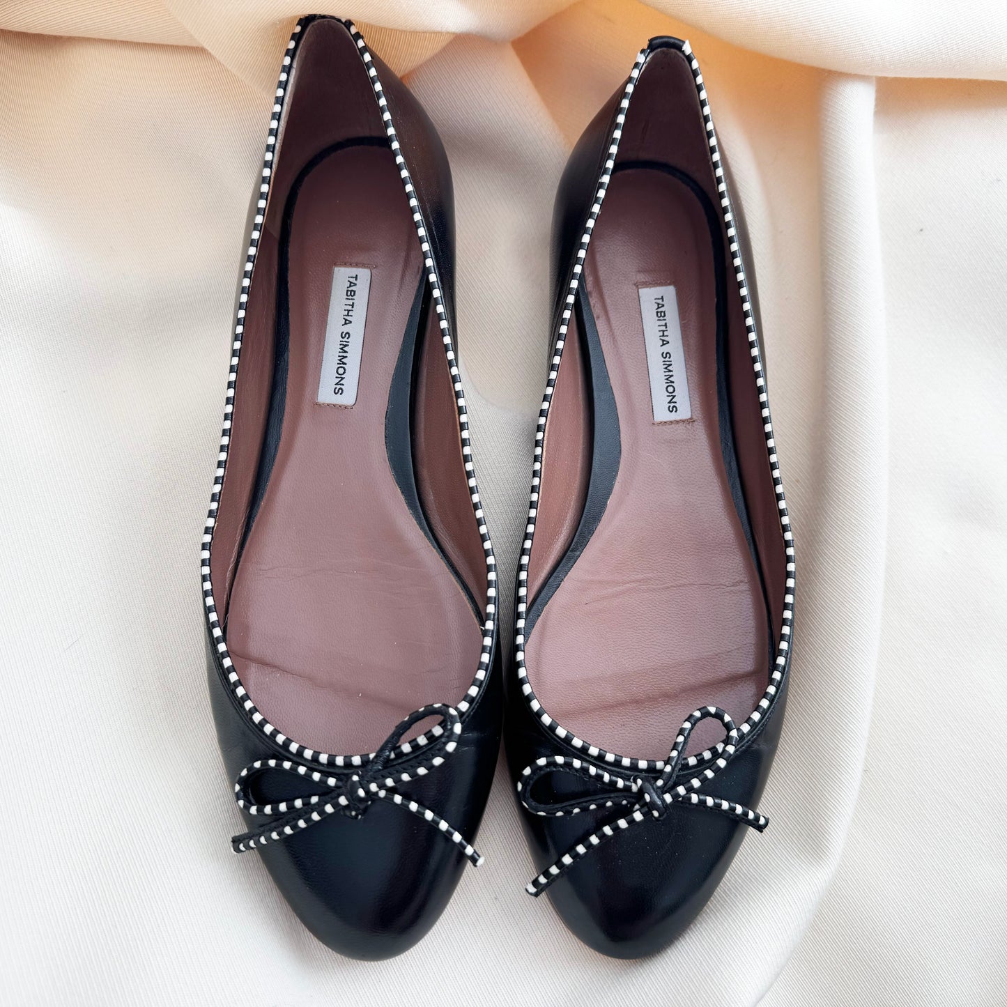 Tabitha Simmons Ballet Flats in Black, size 37.5 (fits size 7)