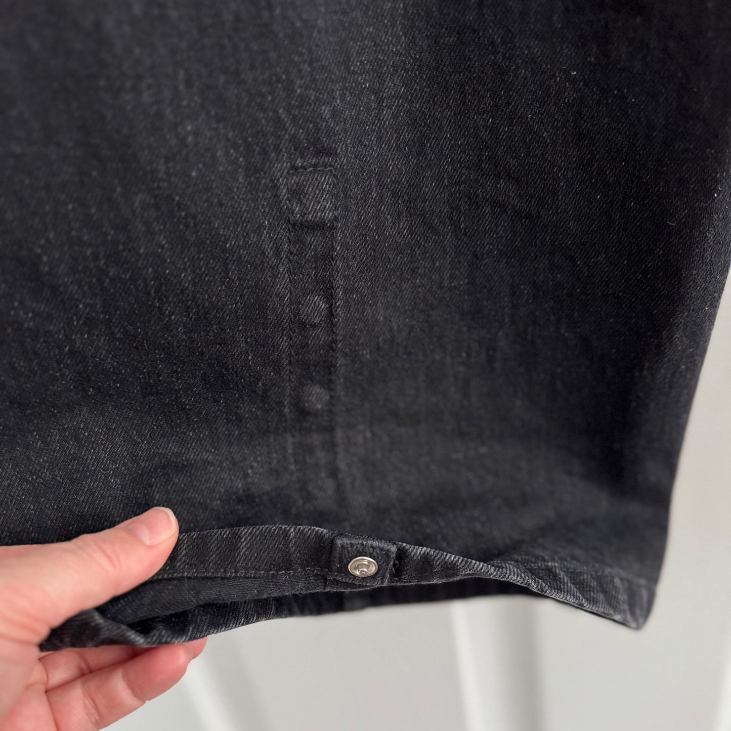 Tibi "Sid" Wide Leg Jeans in Black, size 29