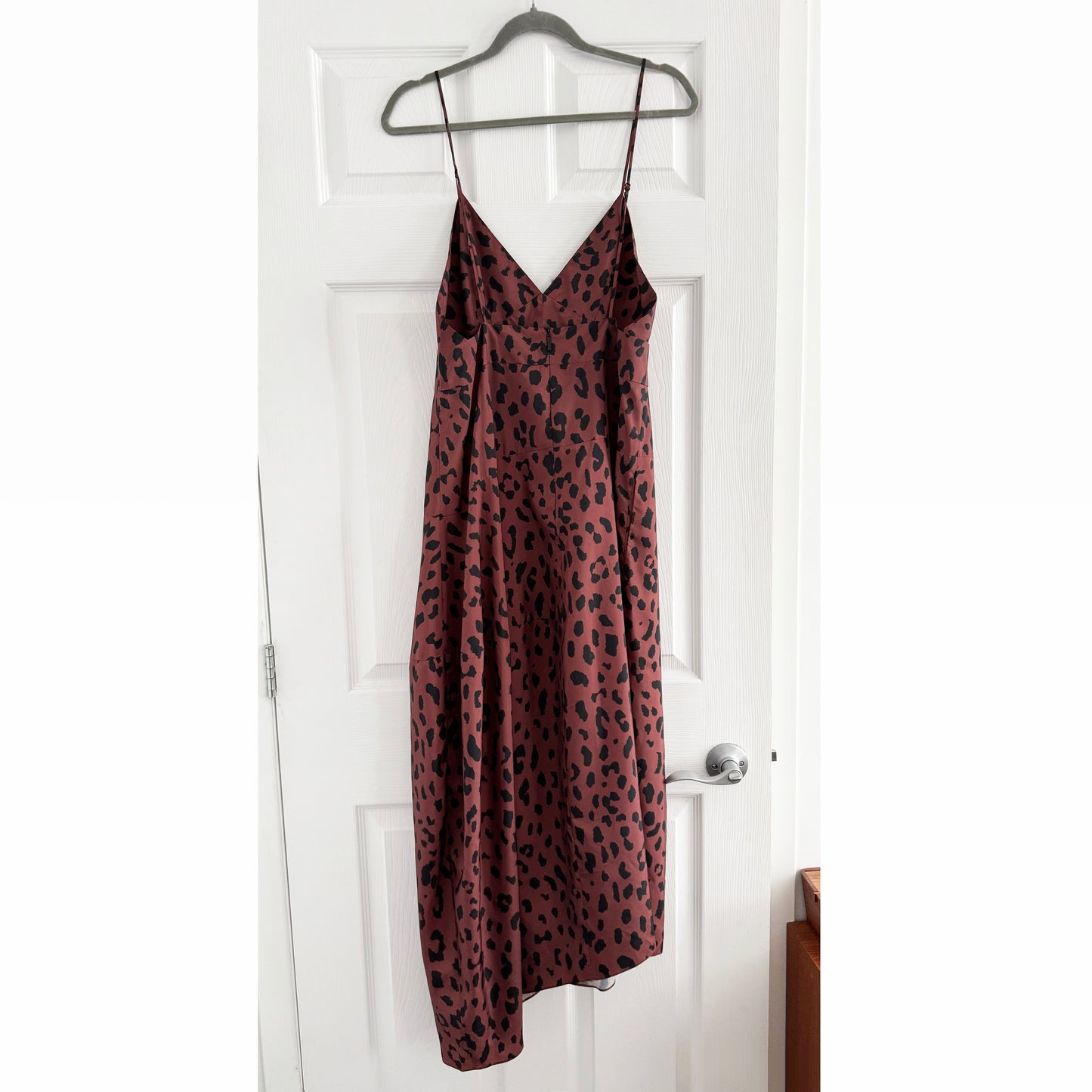 Tibi Recycled Sporty Nylon Cheetah Cami Dress, size 8