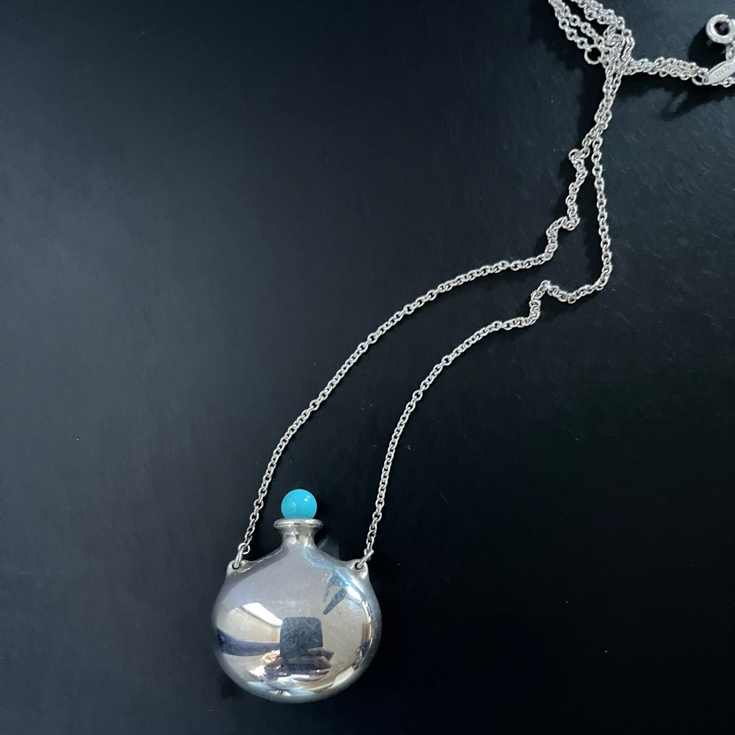 Tiffany x Elsa Peretti Bottle Round Bottle Pendant in Silver on 18" Chain