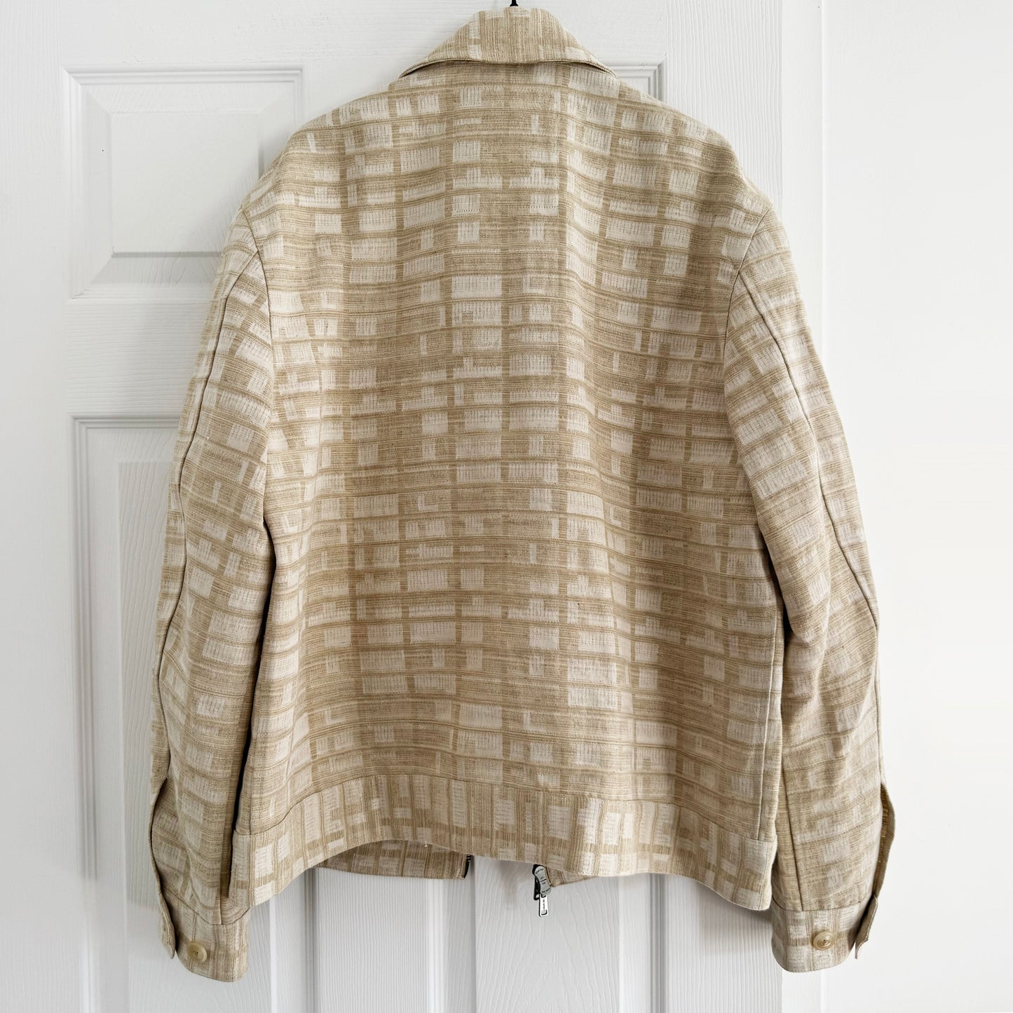 Todd Snyder Textured Linen Cotton Station Jacket in Cream, size Large