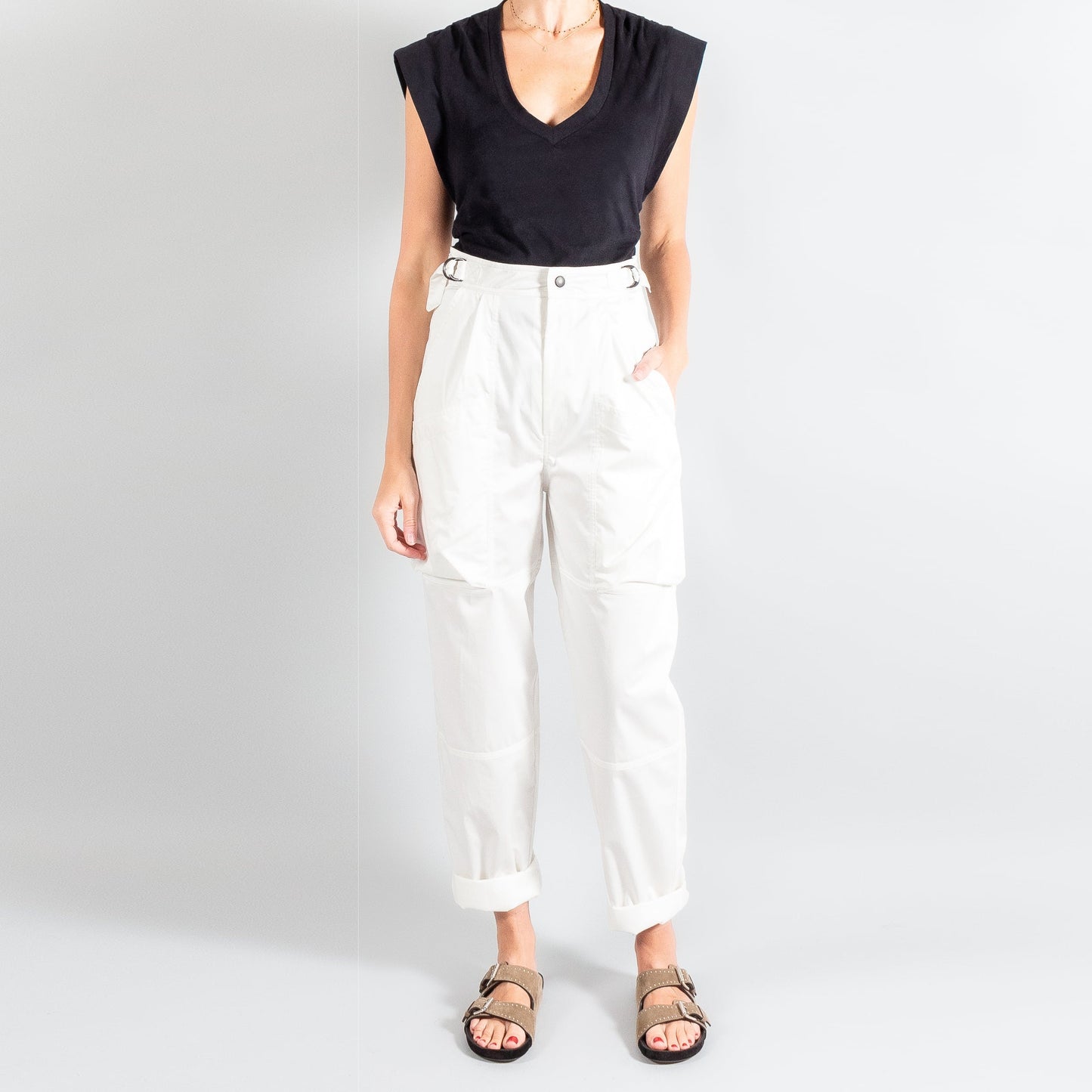 Pantalon Isabel Marant Blanc "Ferima", taille 40 (convient à une taille 6/8)
