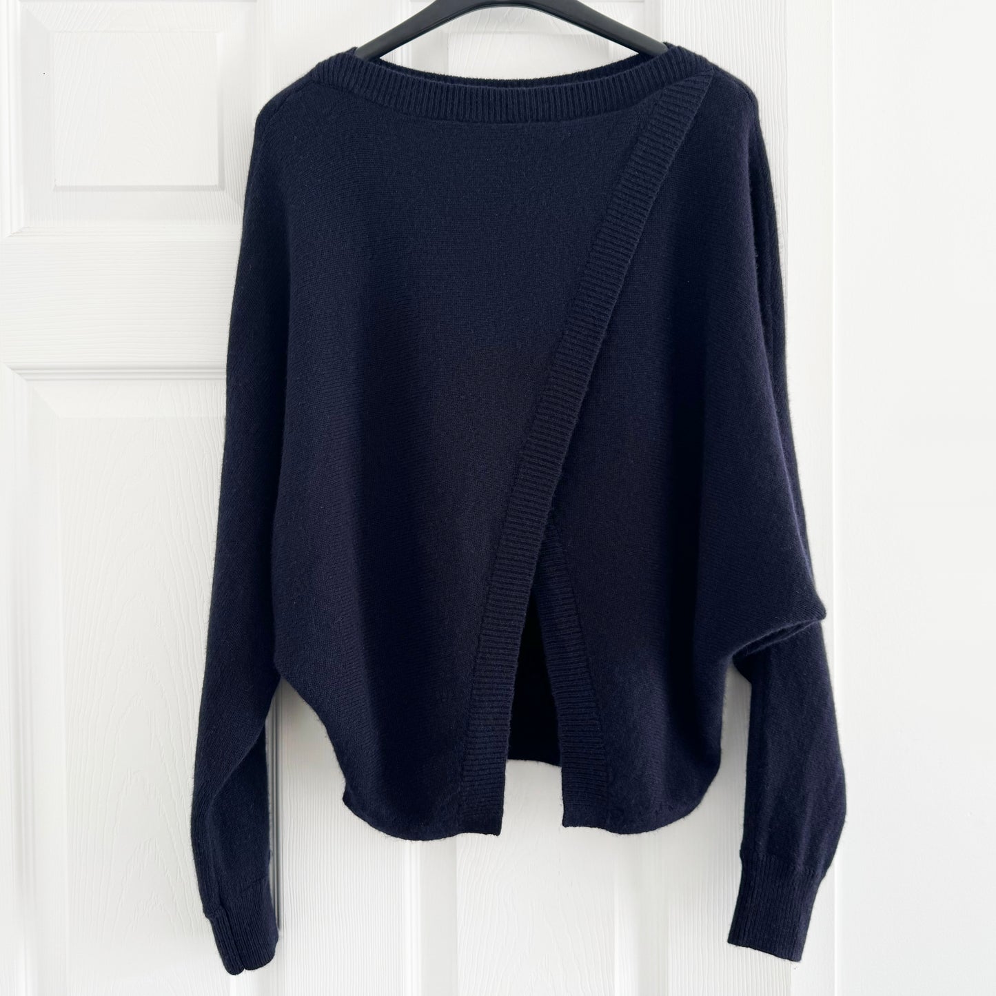 Vanessa Bruno Navy Wool/Cashmere Sweater with Crossover Back, size Small