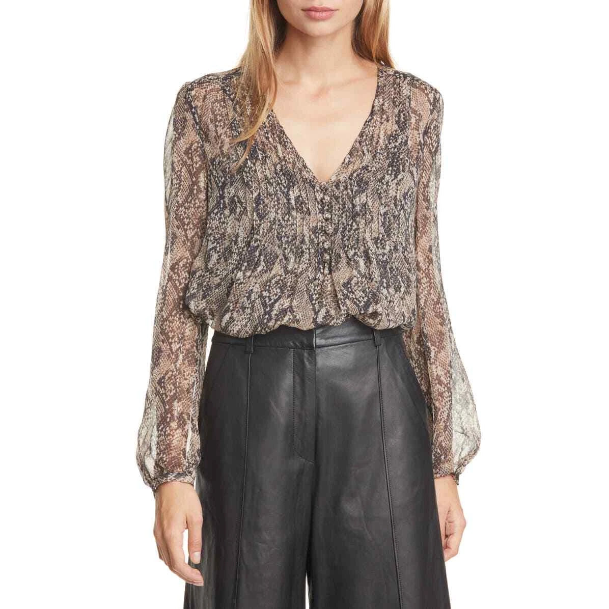 Veronica Beard "Lowell" Python Print top, size 2