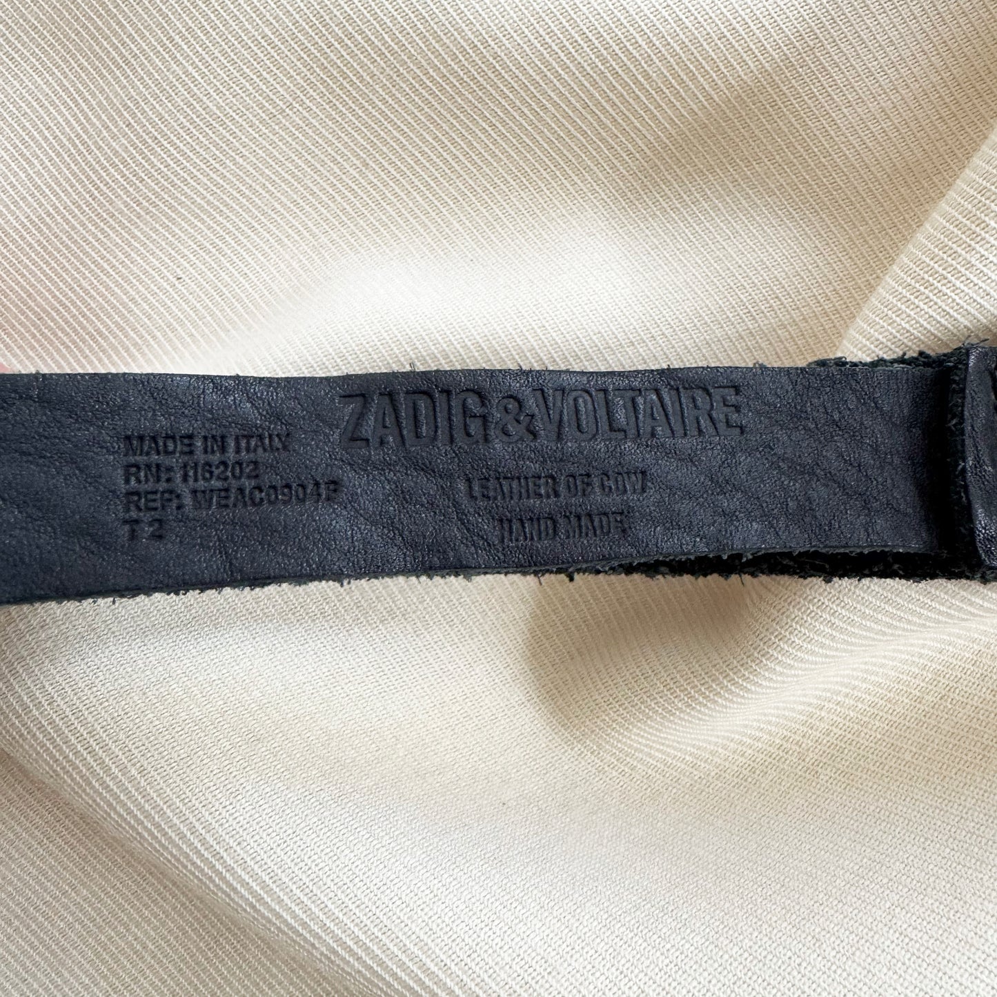 Zadig & Voltaire Stars Studded Belt in Black, size "2" (S/M)