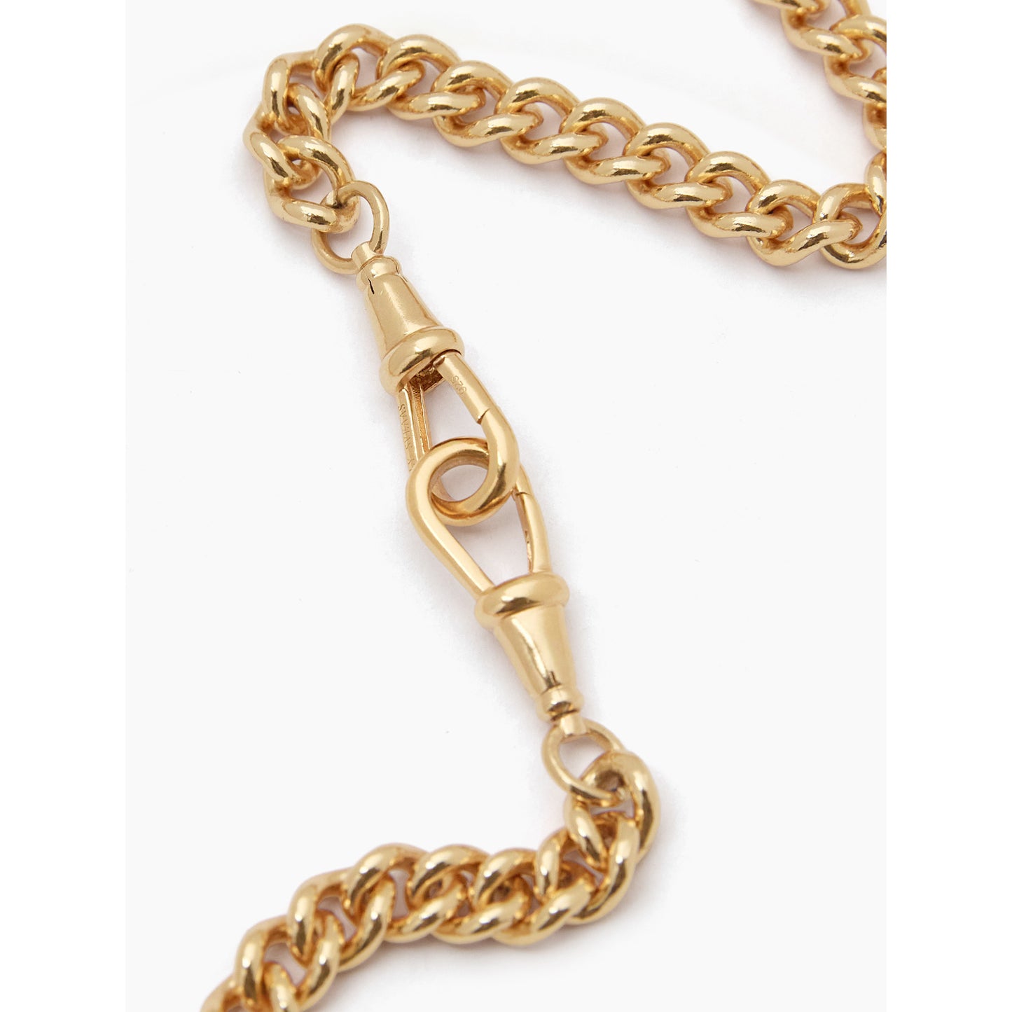 Tilly Sveaas Medium Gold T-bar on Medium Curb Clipt Necklace