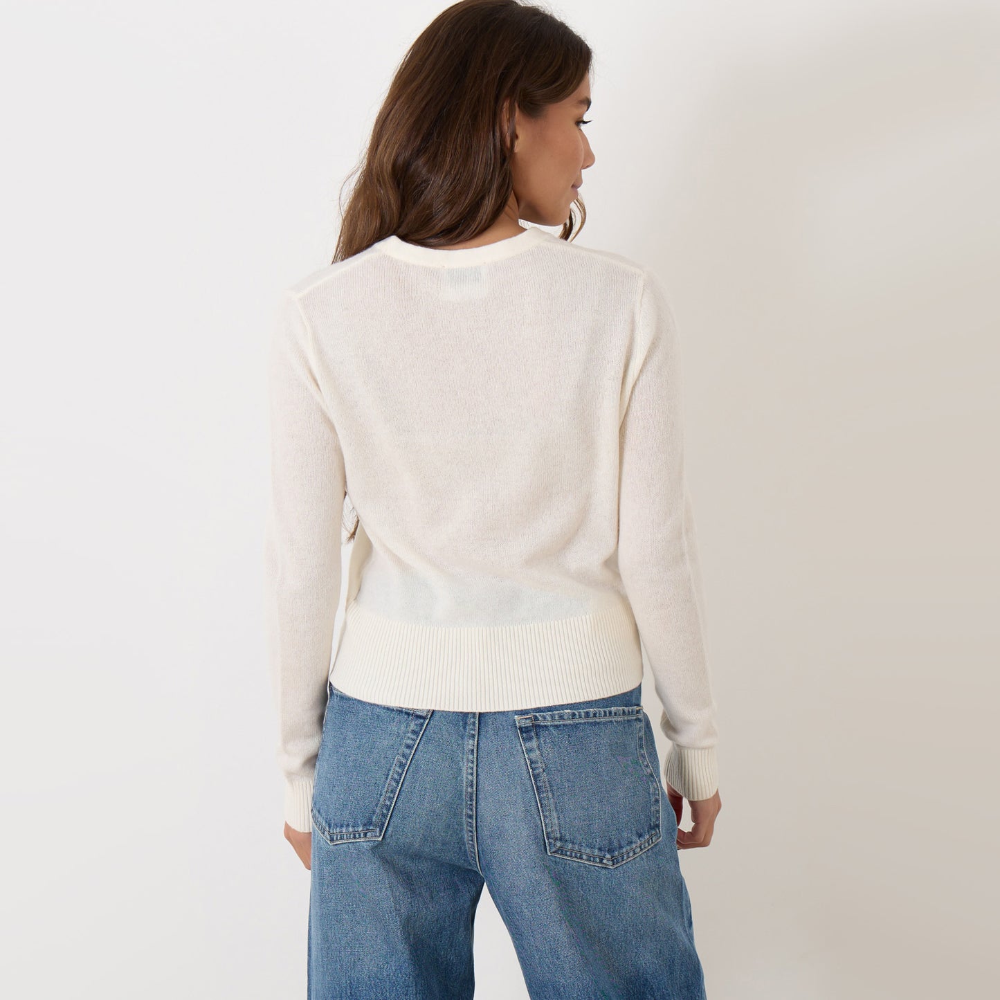 Forte Forte Wool/Cashmere Crew Neck in Ivory, size "II" (fits S/M)