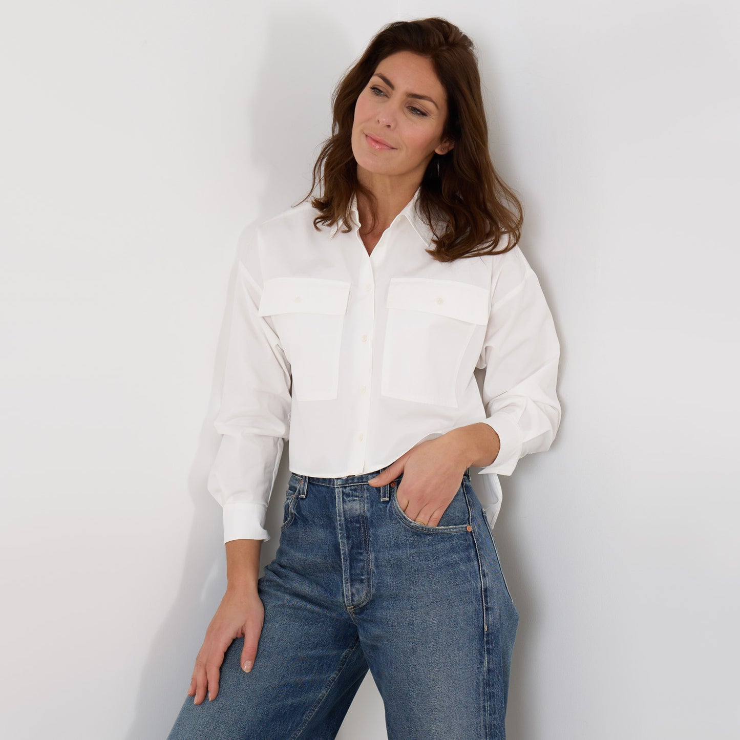 Weekend Max Mara "Carter" Shirt in White, size 8US