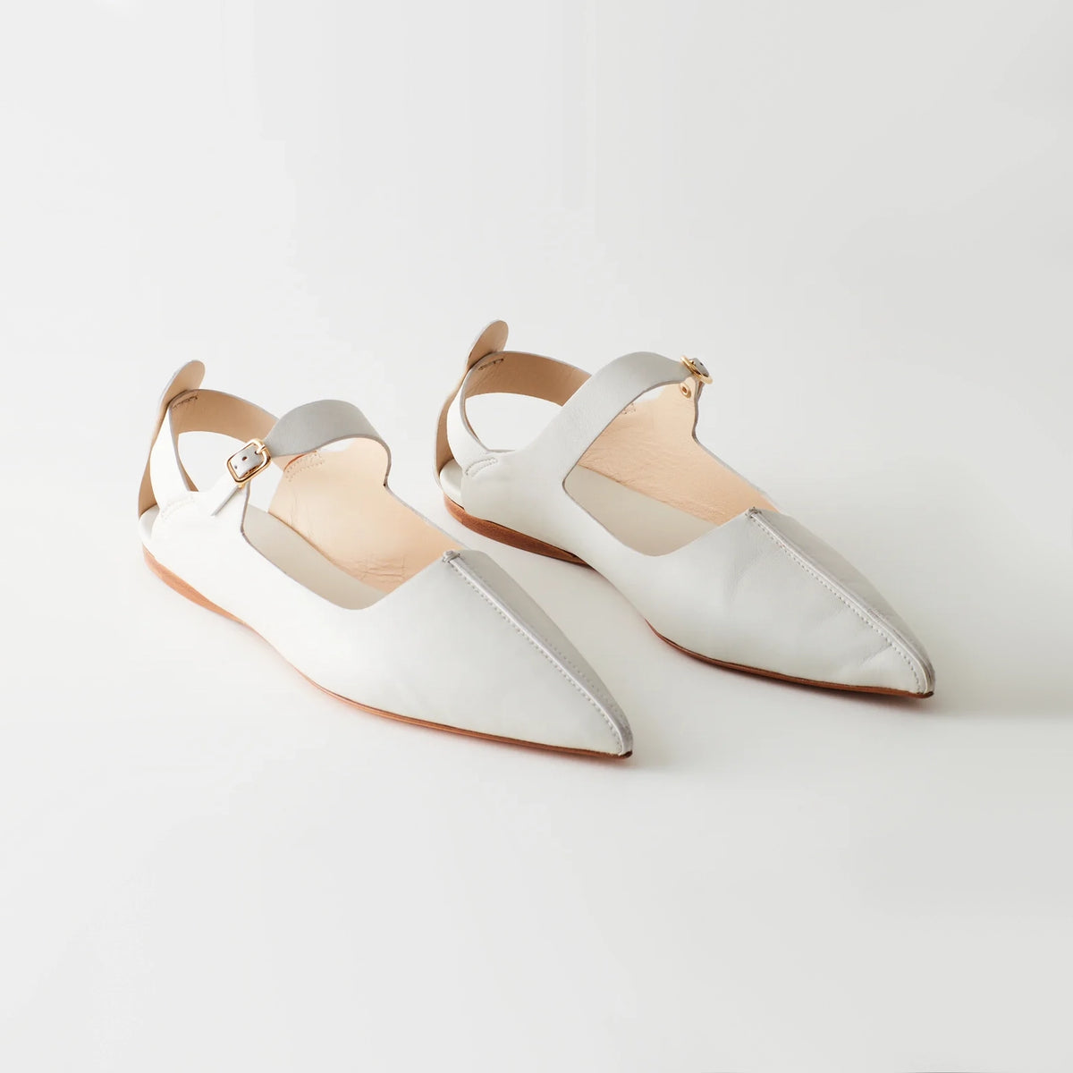 Tibi "Rudolph" Nappa Flats in White, size 36.5