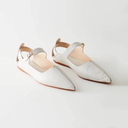 Tibi "Rudolph" Nappa Flats in White, size 36.5