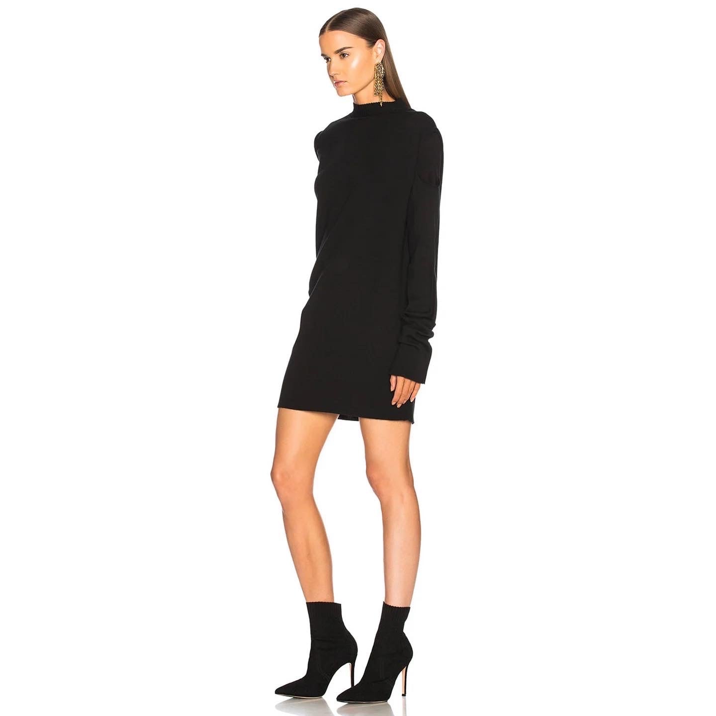 Rick Owens Black Knit avec découpe sur les hanches, taille petite