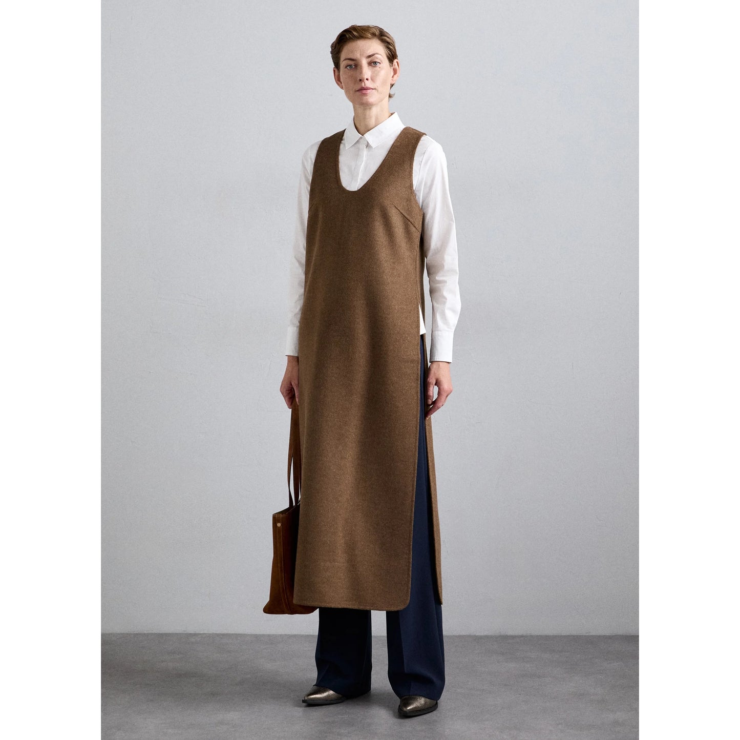 by Malene Birger "Florence" Maxi Wool Dress in Brown Melange, size 34 (like XS)