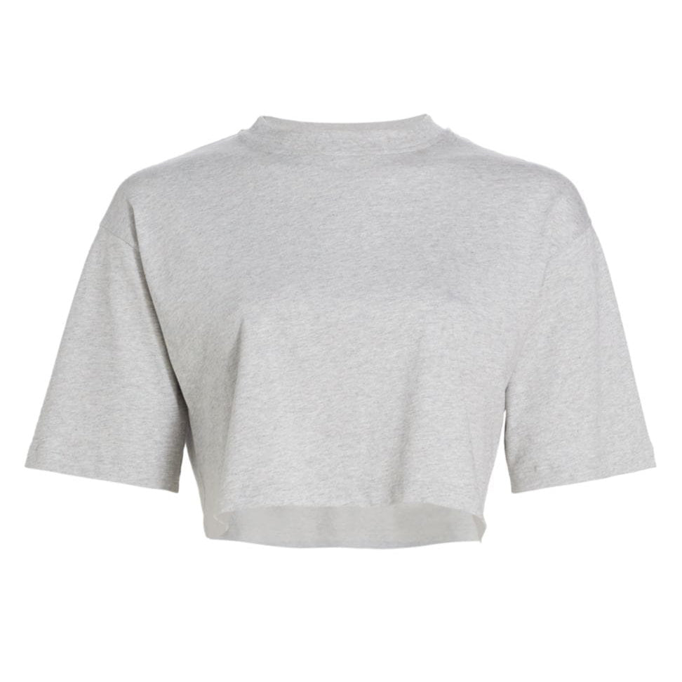 LouLou Studio Grey "Gupo" Cropped Tee, size Medium