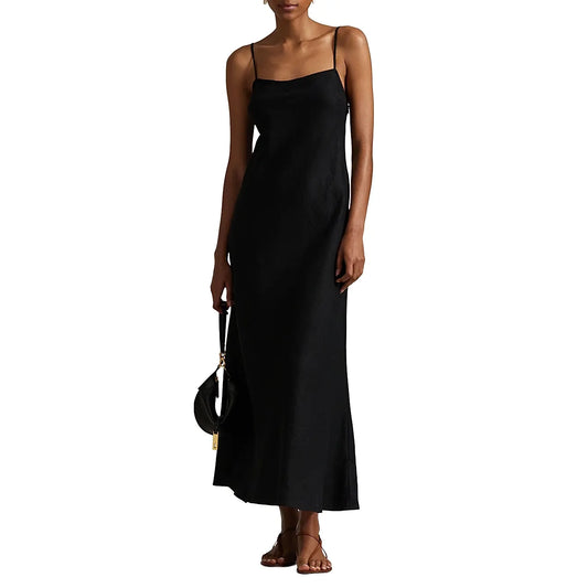 Polo Ralph Lauren Linen Tank Dress in Black, size Small