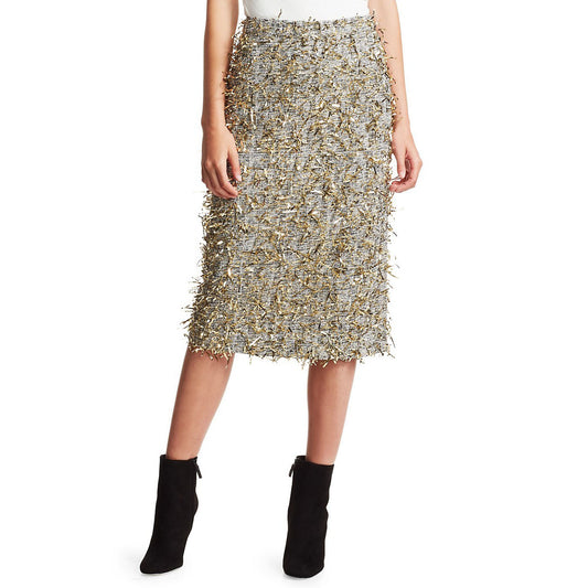 Jupe crayon Rachel Comey "Hanabi Jacquard" en or, taille 4