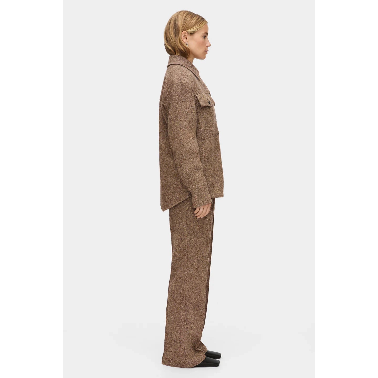 Aligne "Charlie" Wool Overshirt in Brown, size Small