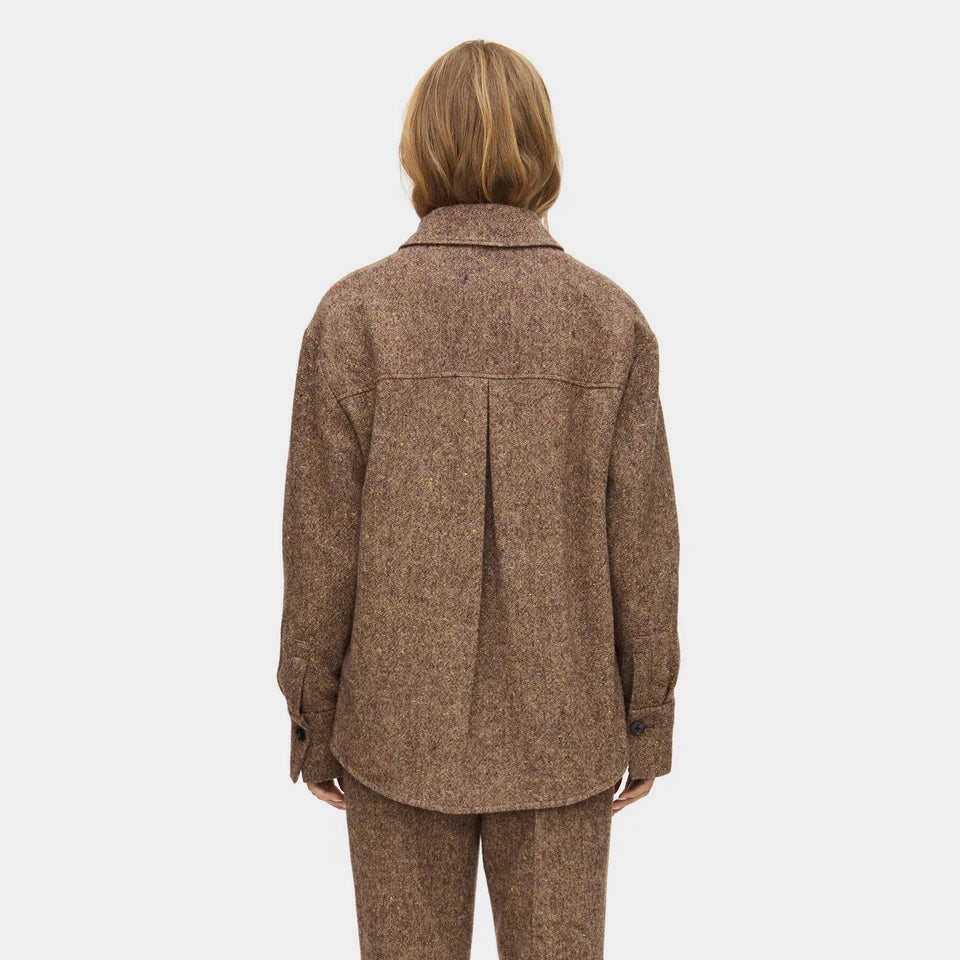 Aligne "Charlie" Wool Overshirt in Brown, size Small
