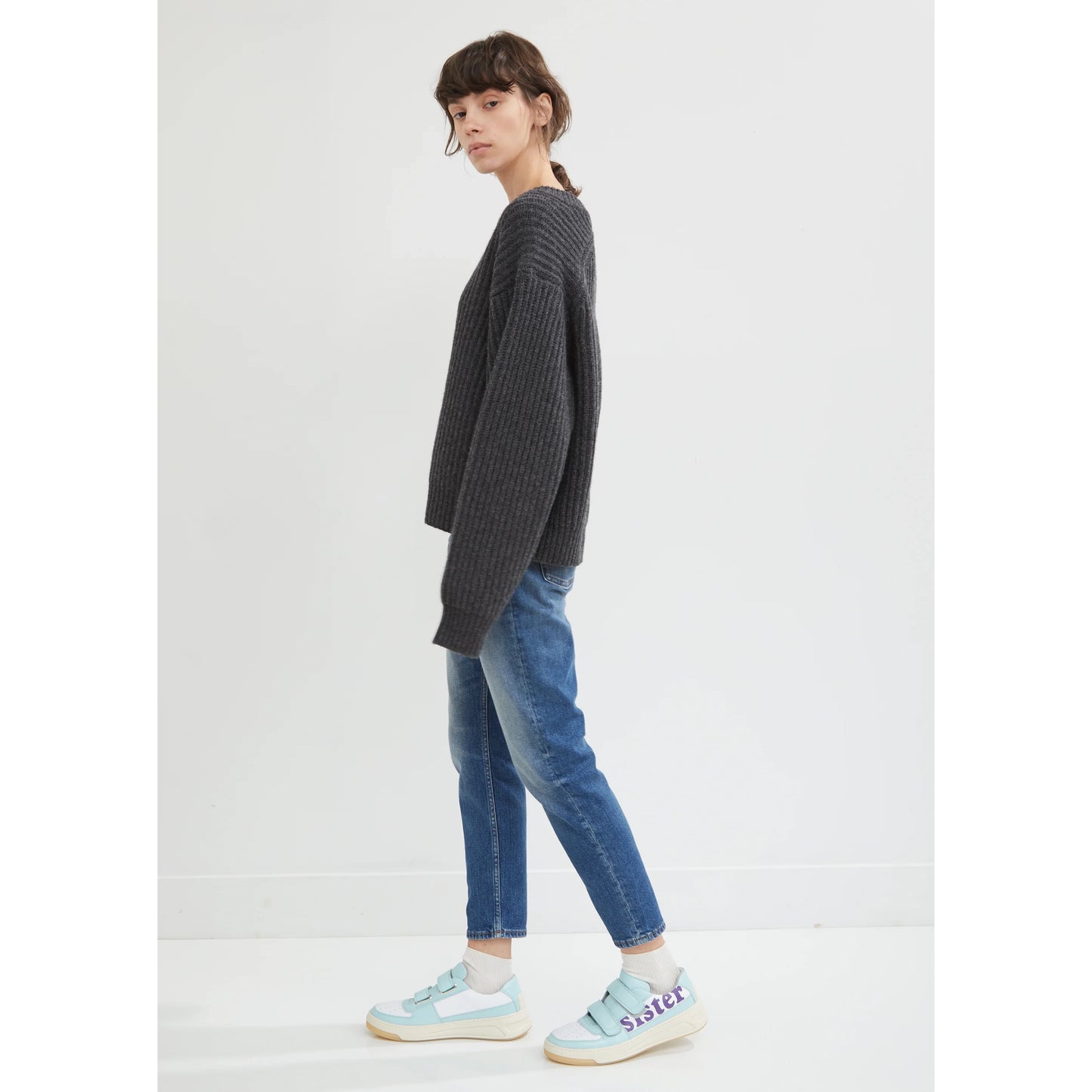 Acne "Melk" Slim Jean in Mid Blue, size 26