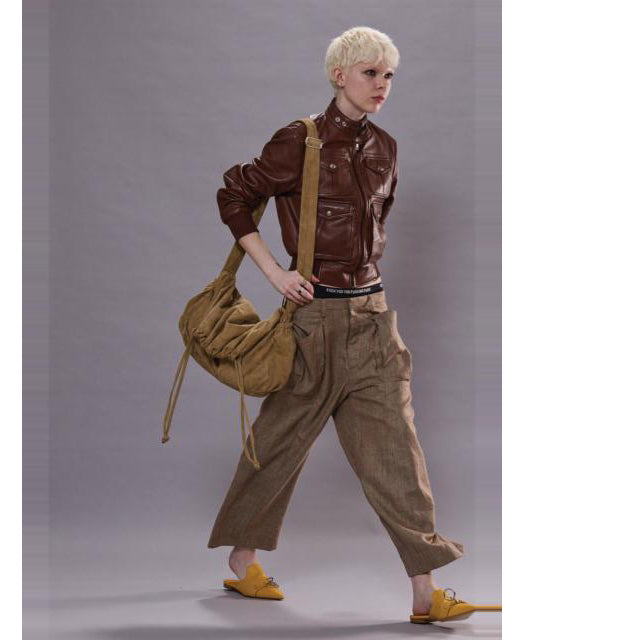 R13 Pleated Pocket Trousers in Brown, size 29