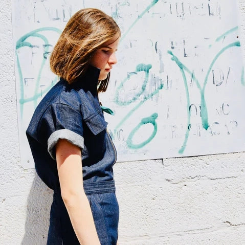 Garbo "Hey Hey" Denim Jumpsuit, size 40 (fits like a US size 4)