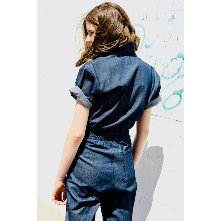 Garbo "Hey Hey" Denim Jumpsuit, size 40 (fits like a US size 4)