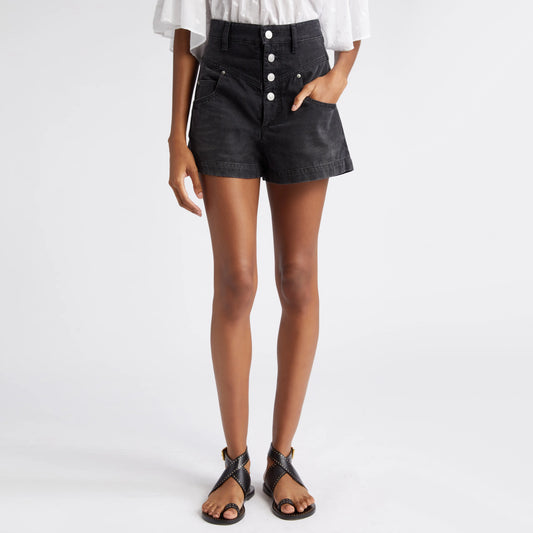 Isabel Marant Etoile "Jovany" Denim Shorts in Black, size 38