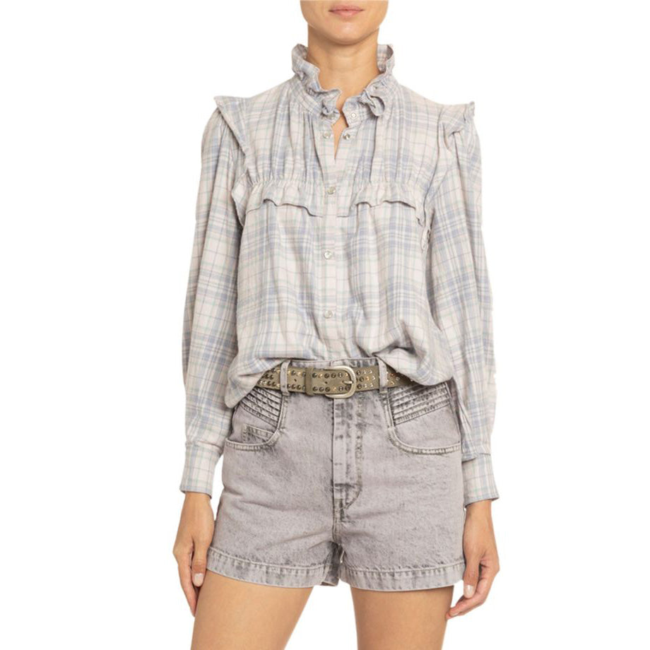 Isabel Marant Etoile "Idety" Plaid Blouse, size 36 (like a Small)