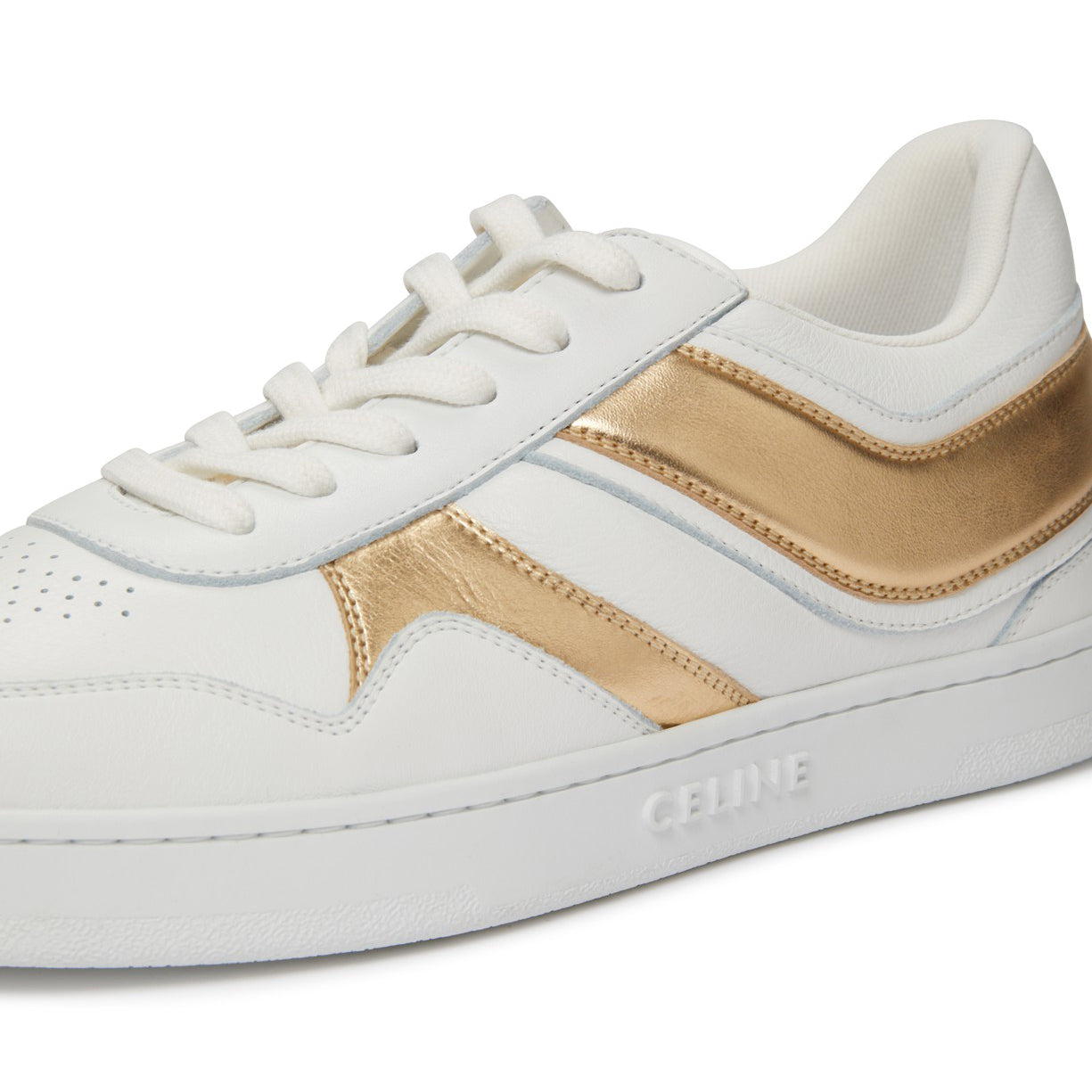 Celine Low Top Sneakers in White and Gold, size 37 (fits like a 38!)